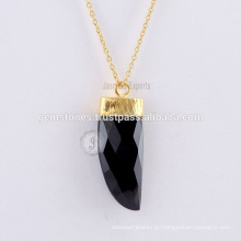 Último Black Onyx Silver Designer Pendant Necklace Jewelry